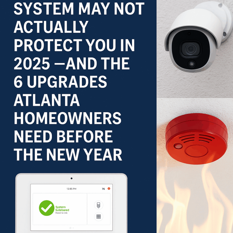 Atlanta home security upgrades including Alarm.com ADC-V730 cameras, smart panels, and smoke detectors installed by Premier Security Inc.